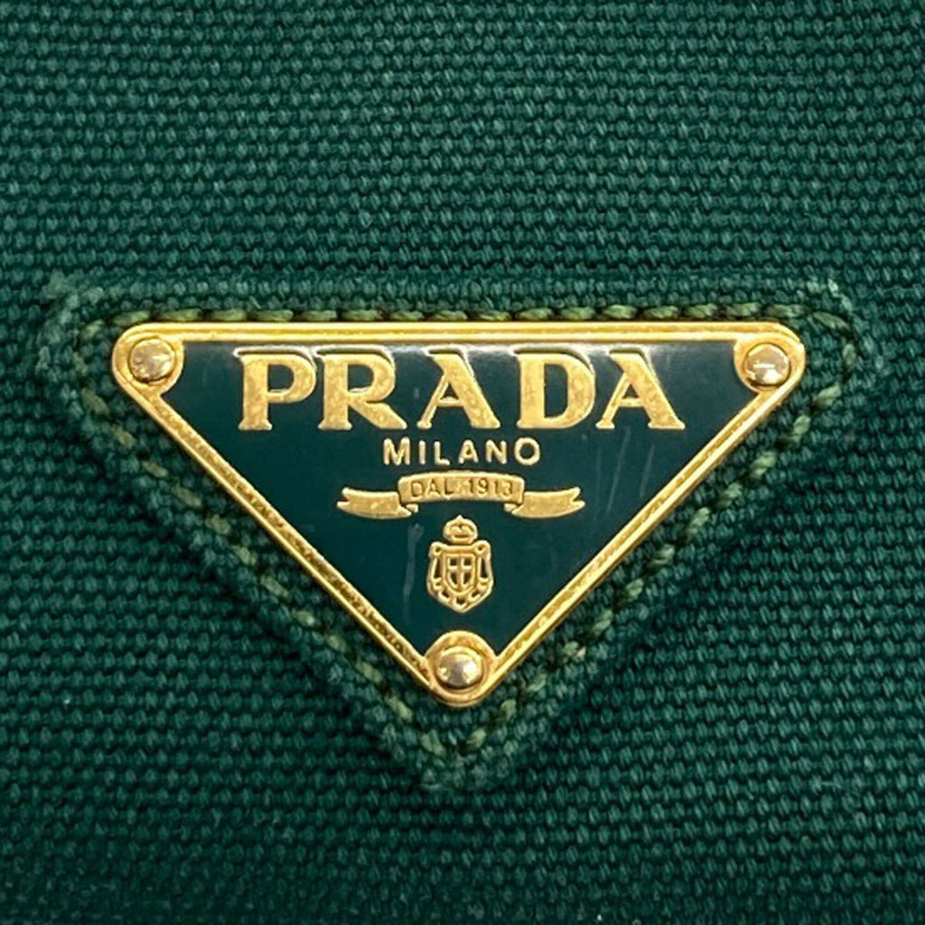 Prada Green Canvas Handbag (Pre-Owned)