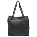 Chanel Black Leather Shoulder Bag Tote Bag (Pre-Owned)