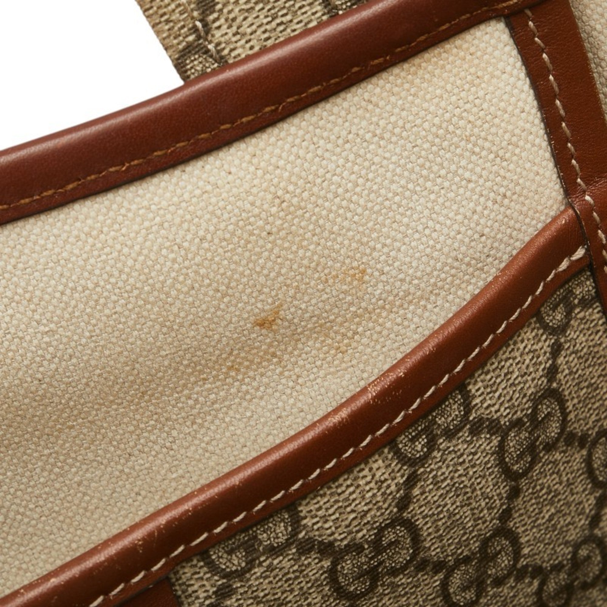 Gucci Beige Brown Pvc Leather Tote Bag (Pre-Owned)