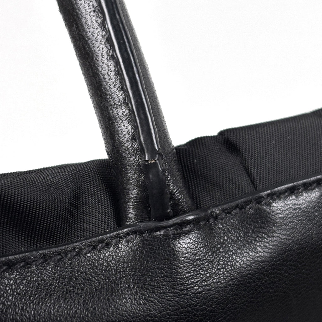 Prada Black Leather Handbag Tote Bag (Pre-Owned)
