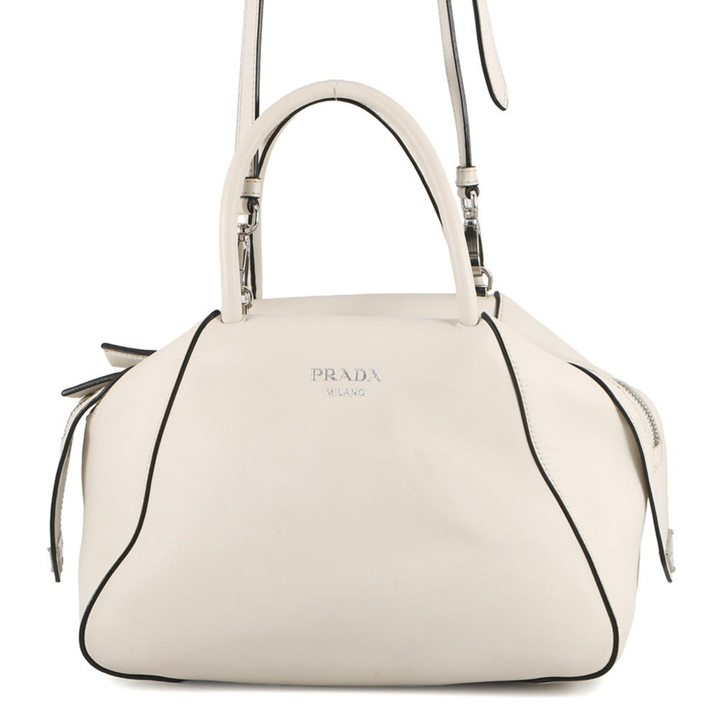 Prada White Leather Handbag (Pre-Owned)