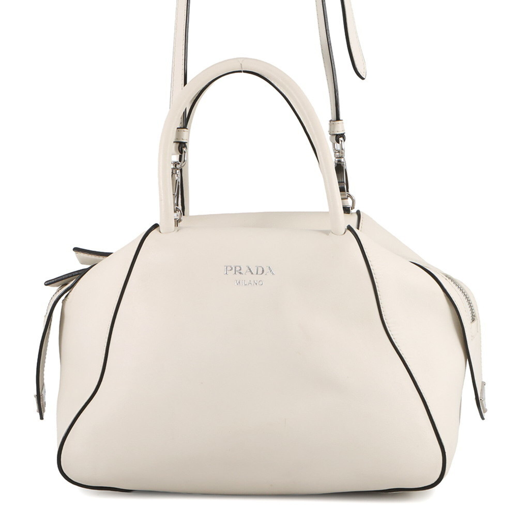 Prada White Leather Handbag (Pre-Owned)