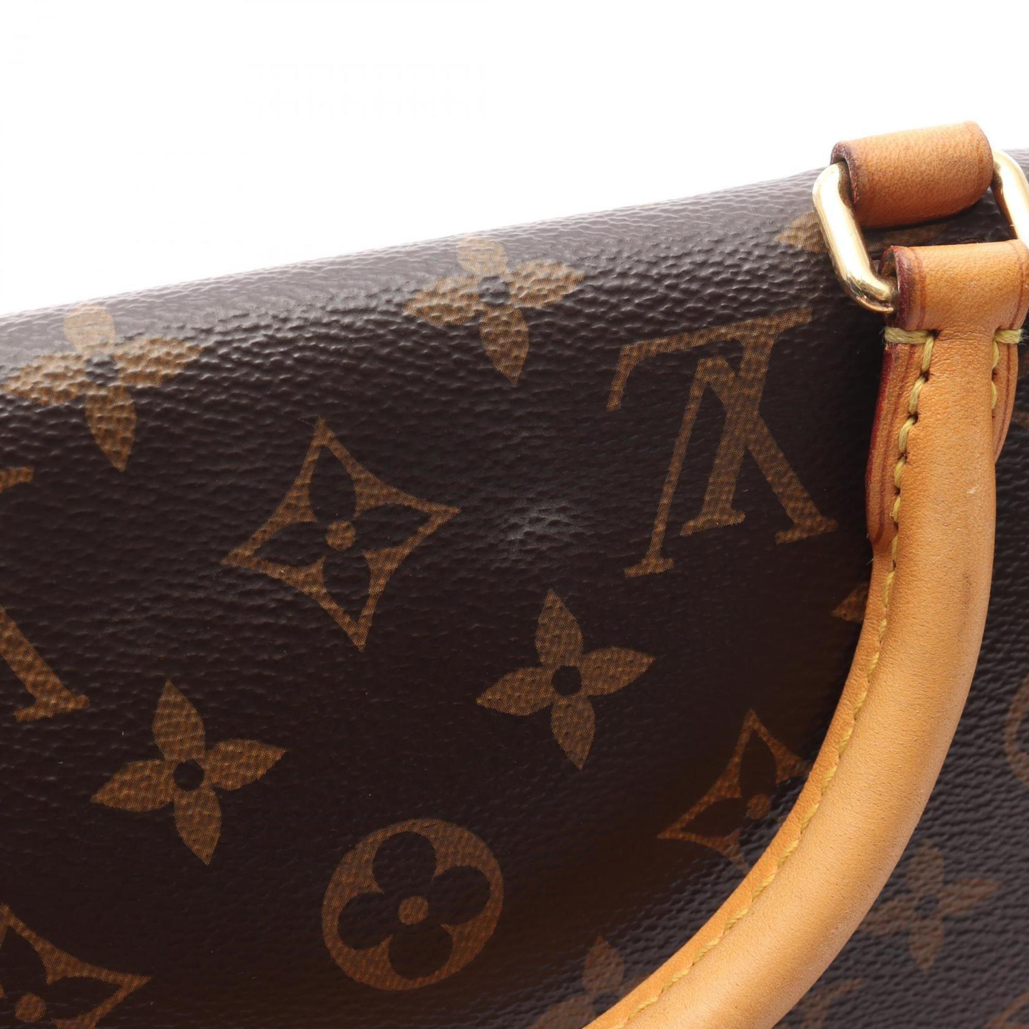 Louis Vuitton Brown Red Color Coated Canvas Leather Handbag (Pre-Owned)