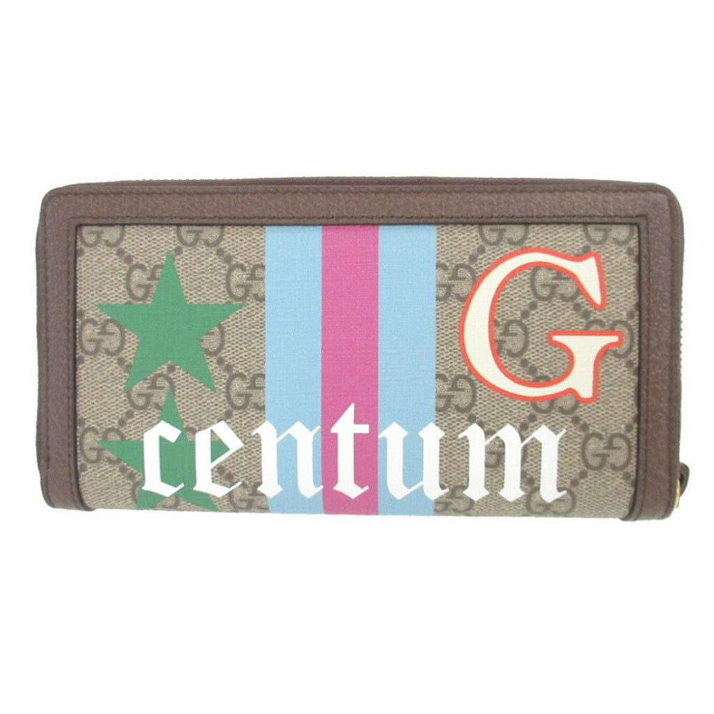 Gucci Beige Brown Gg Supreme Leather Coin Purse/Coin Case (Pre-Owned)