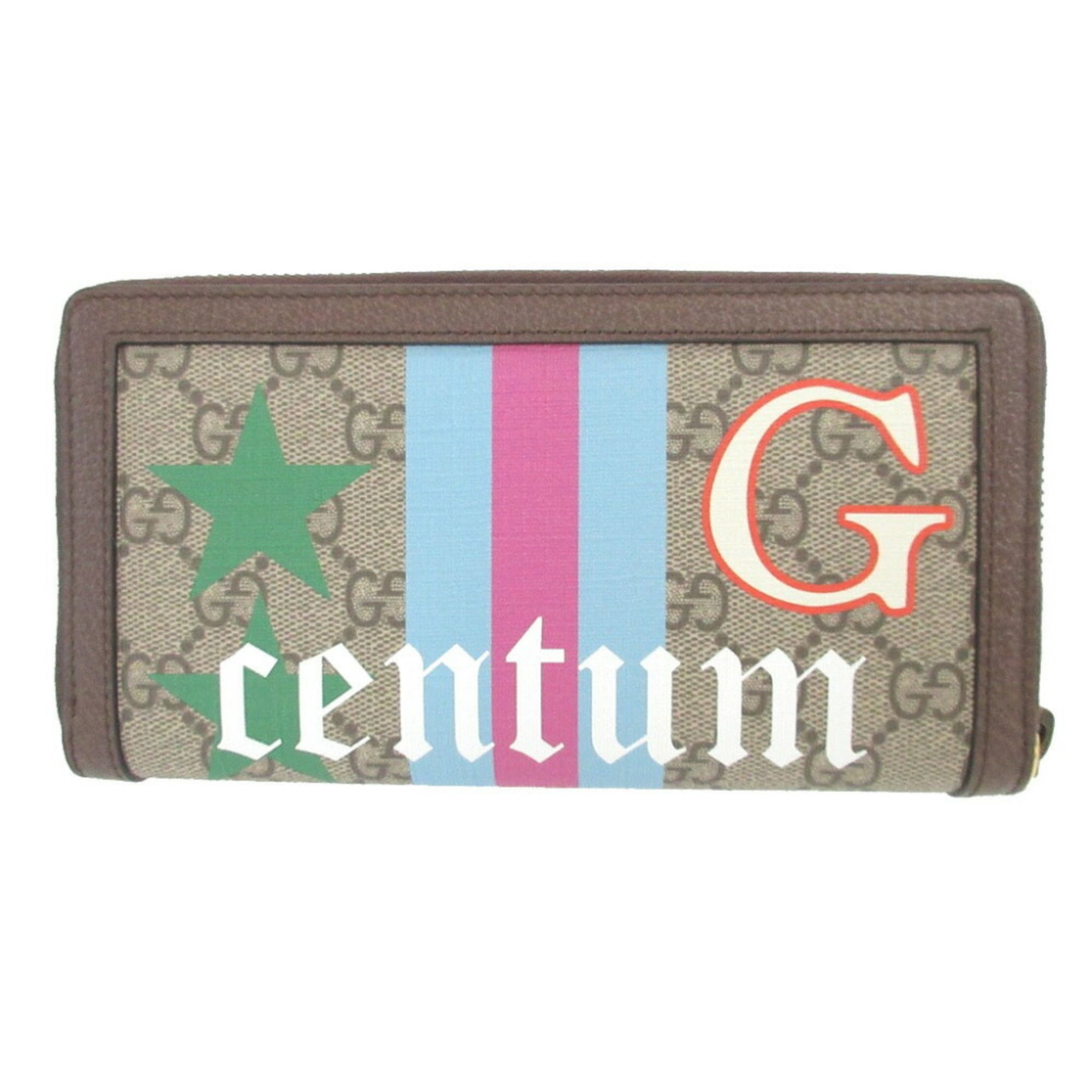 Gucci Beige Brown Gg Supreme Leather Coin Purse/Coin Case (Pre-Owned)