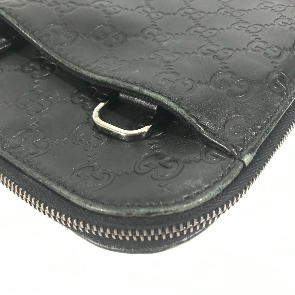 Gucci Black Gg Leather Briefcase Handbag Tote Bag (Pre-Owned)
