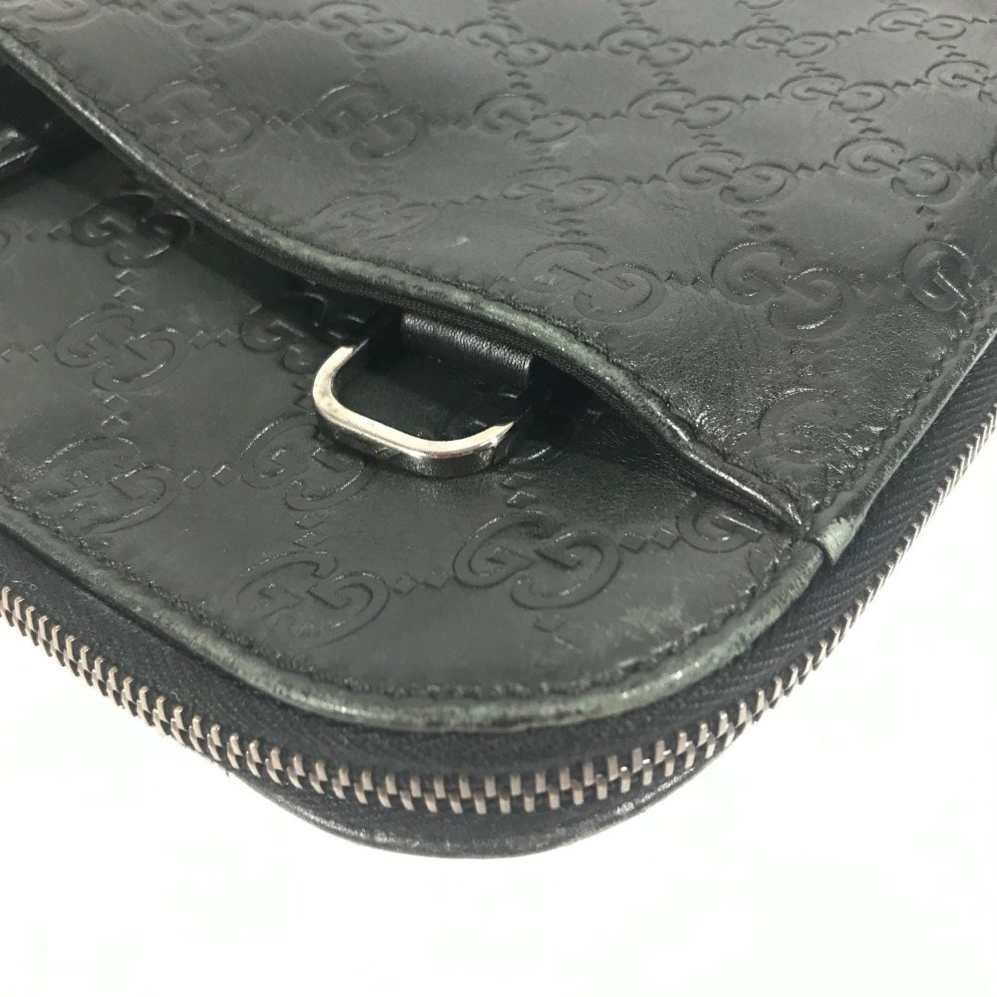 Gucci Black Gg Leather Briefcase Handbag Tote Bag (Pre-Owned)