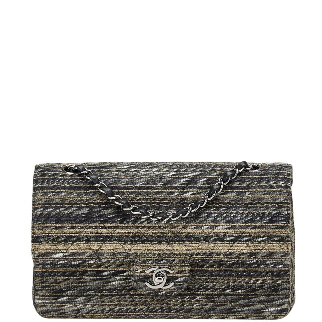 Chanel Matelasse Black Multi-Color Tweed Handbag Shoulder Bag (Pre-Owned)