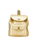 Chanel Gold Leather Backpack (Pre-Owned)