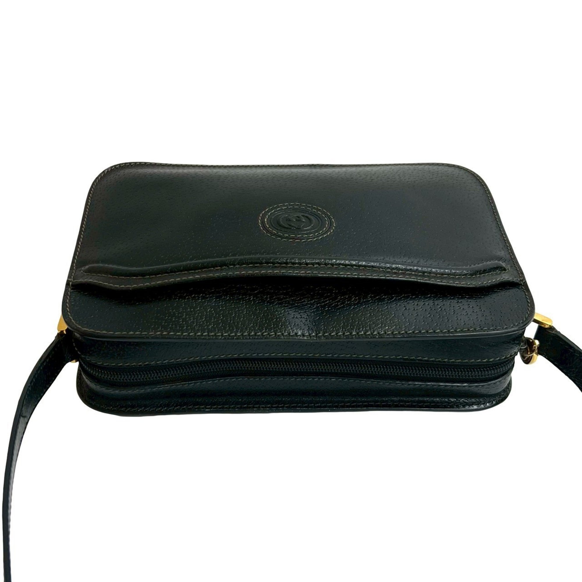 Gucci Black Leather Pochette Shoulder Bag (Pre-Owned)