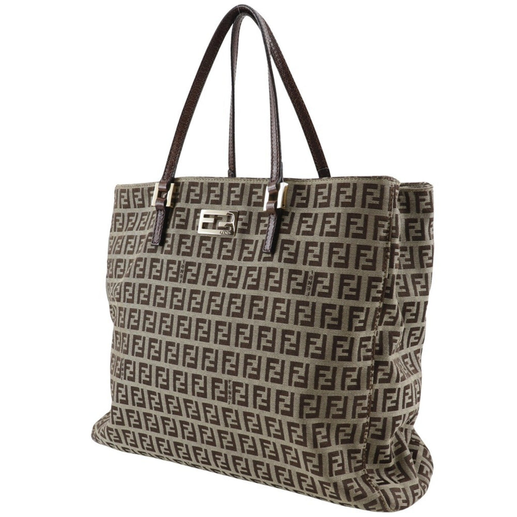 Fendi Brown Nylon Canvas Handbag (Pre-Owned)