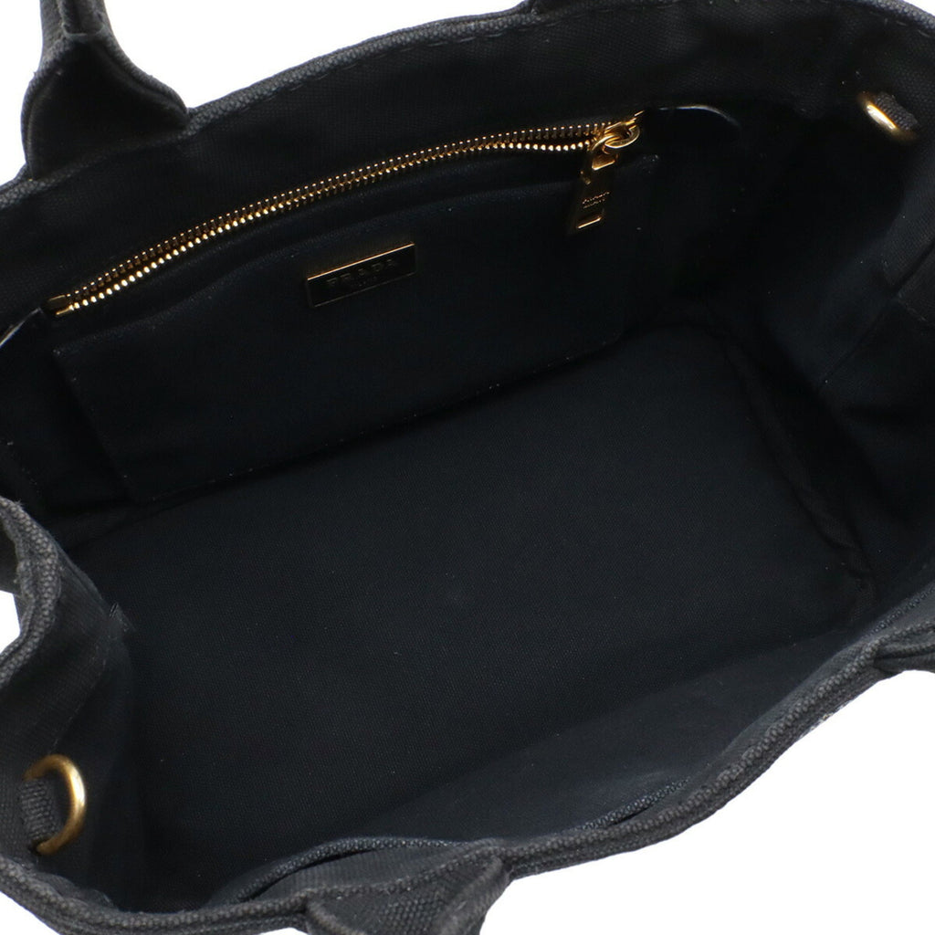 Prada Black Nero Canapa Canvas Handbag Shoulder Bag (Pre-Owned)