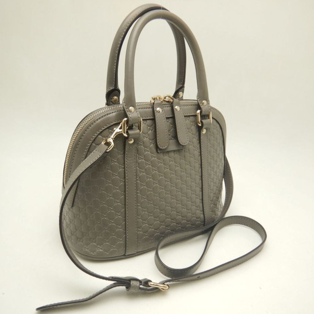 Gucci Microguccissima Gray Leather Handbag (Pre-Owned)