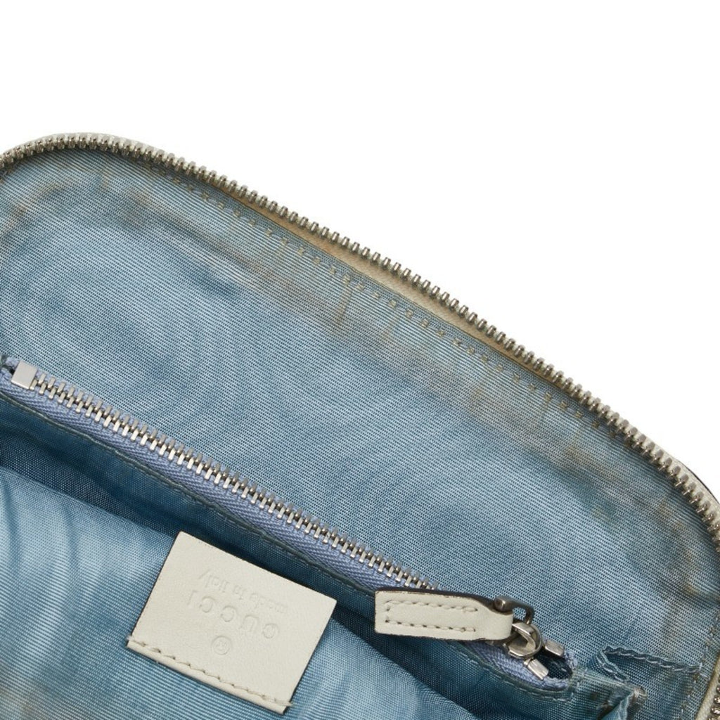 Gucci Gold White Leather Shoulder Bag (Pre-Owned)