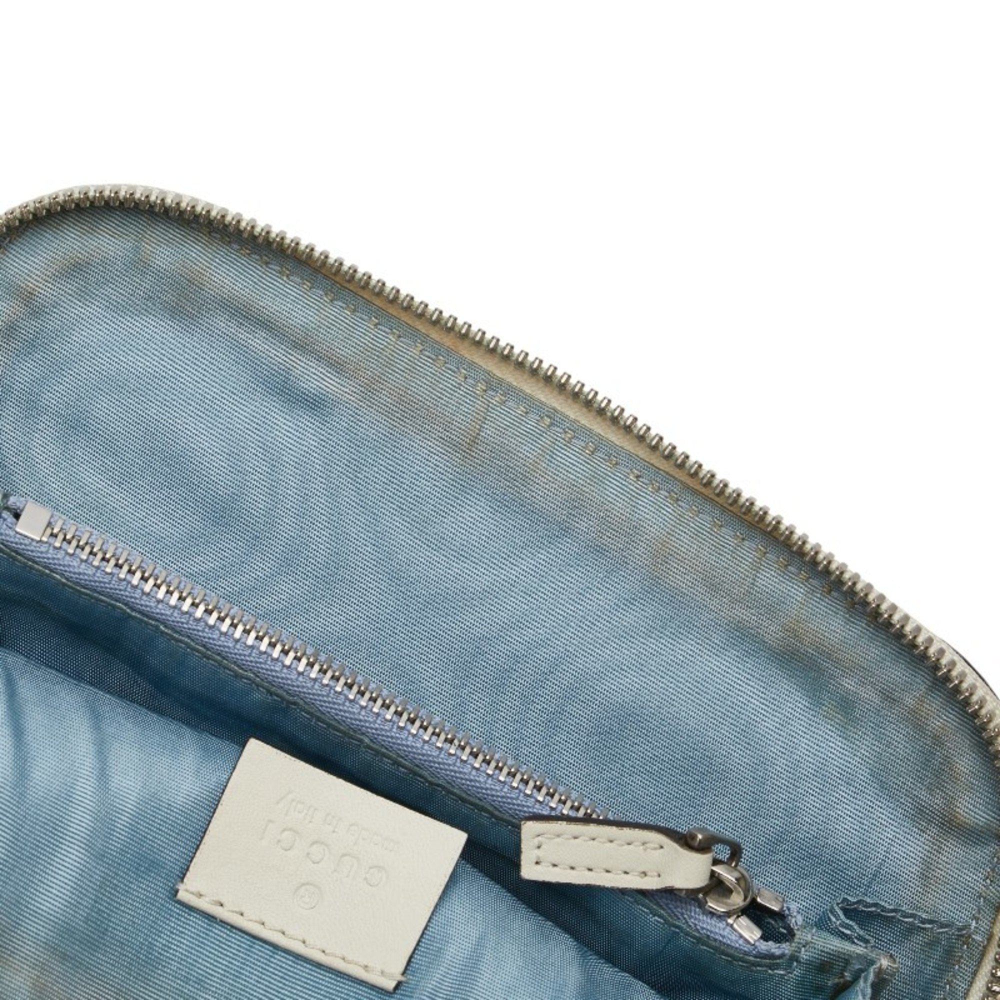 Gucci Gold White Leather Shoulder Bag (Pre-Owned)