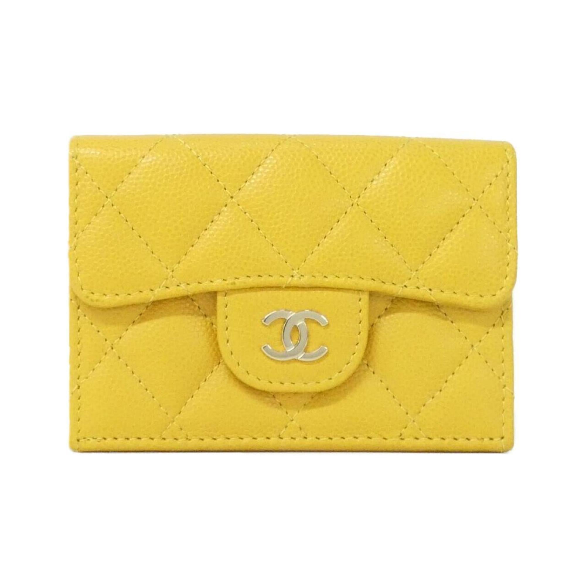 Chanel Dark Yellow Grained Calfskin Wallet (Bi-Fold) (Pre-Owned)