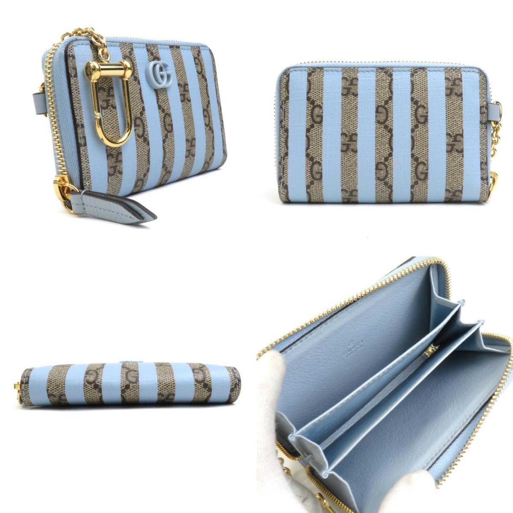 Gucci Blue Brown Gg Supreme Canvas Coin Purse/Coin Case (Pre-Owned)