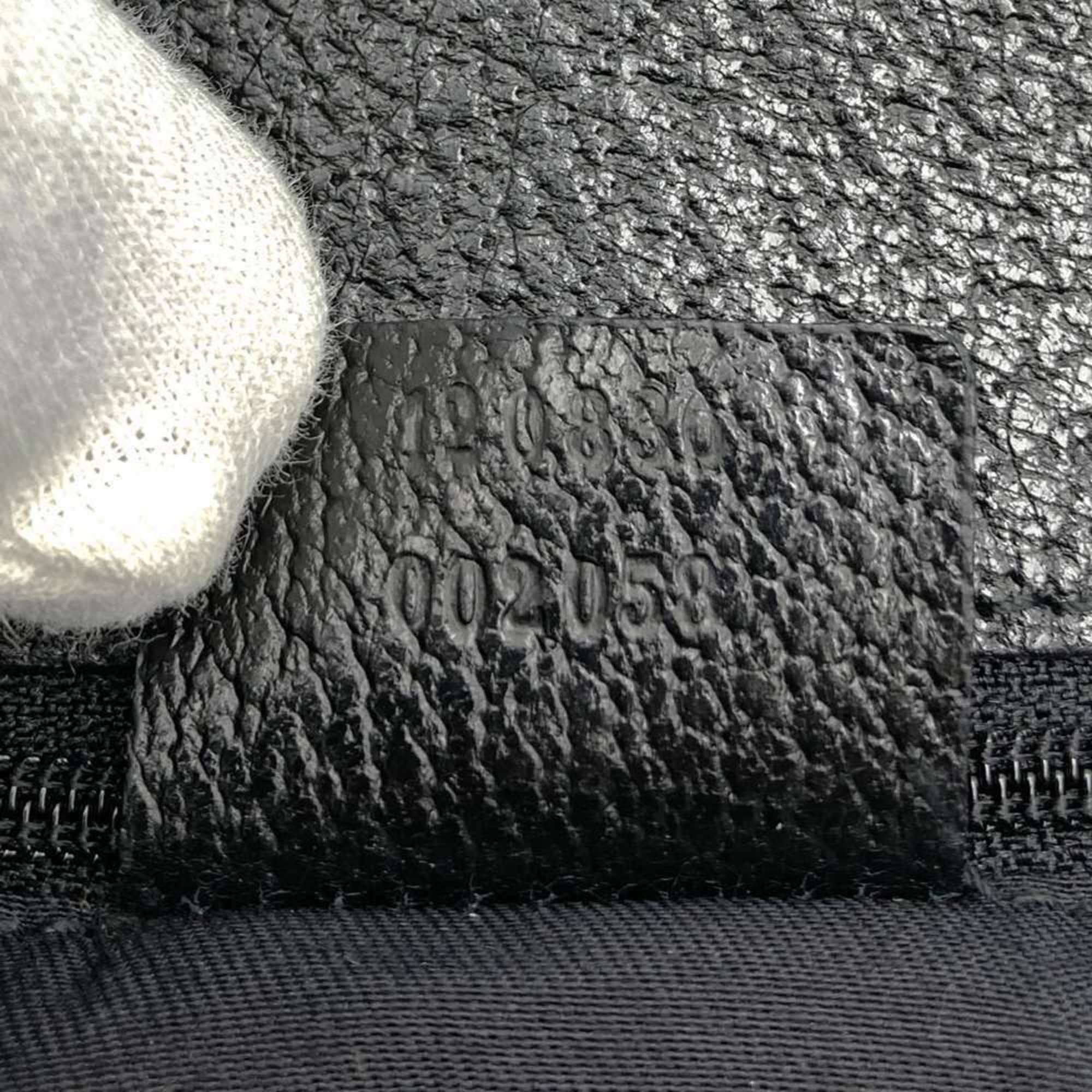 Gucci Gg Canvas Black Gg Canvas Leather Handbag Tote Bag (Pre-Owned)