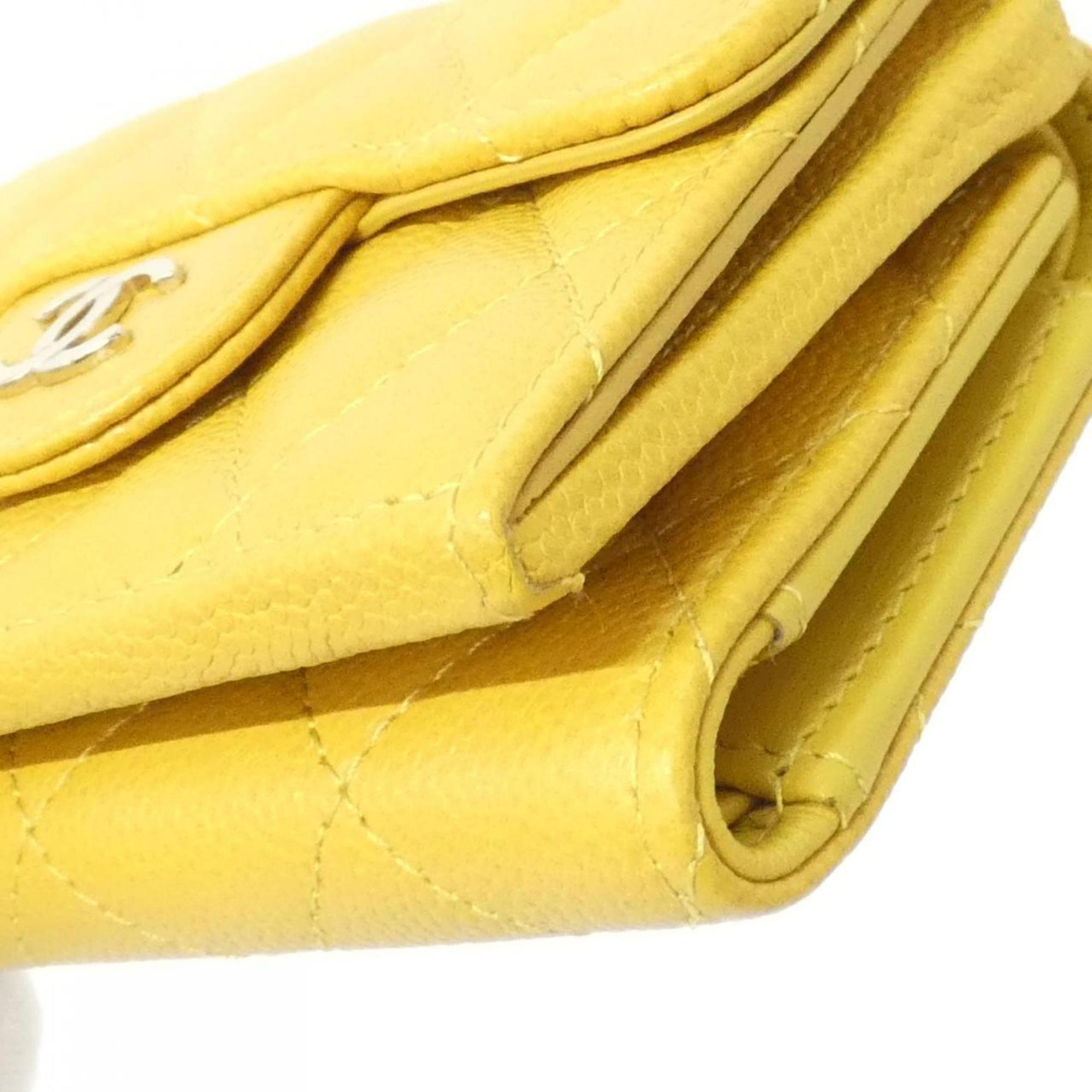 Chanel Dark Yellow Grained Calfskin Wallet (Bi-Fold) (Pre-Owned)