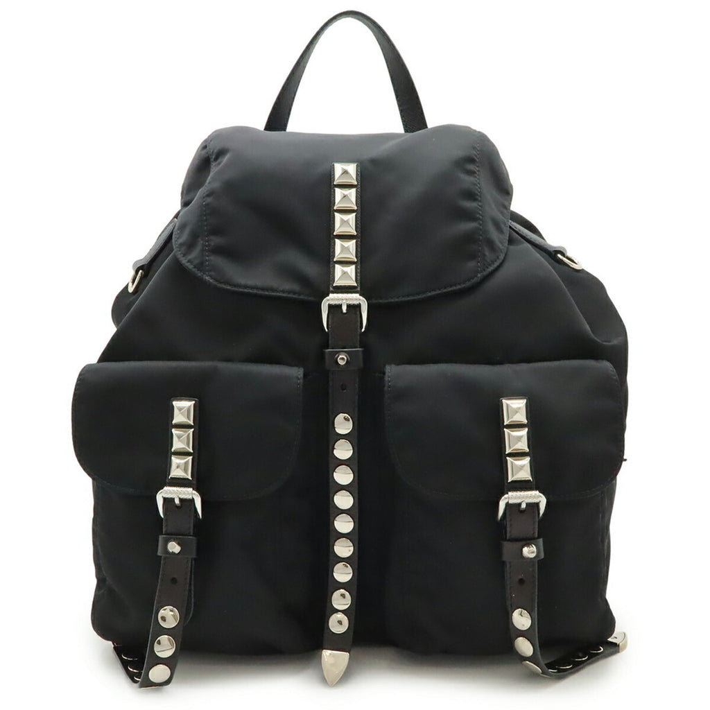 Prada Black Nero Nylon Leather Backpack (Pre-Owned)