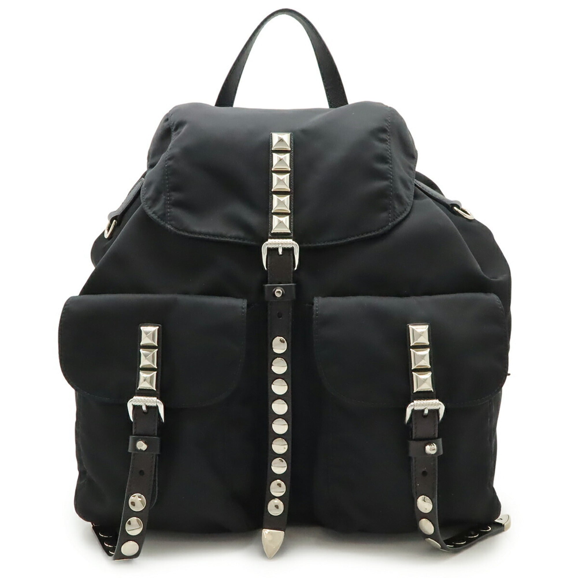 Prada Black Nero Nylon Leather Backpack (Pre-Owned)