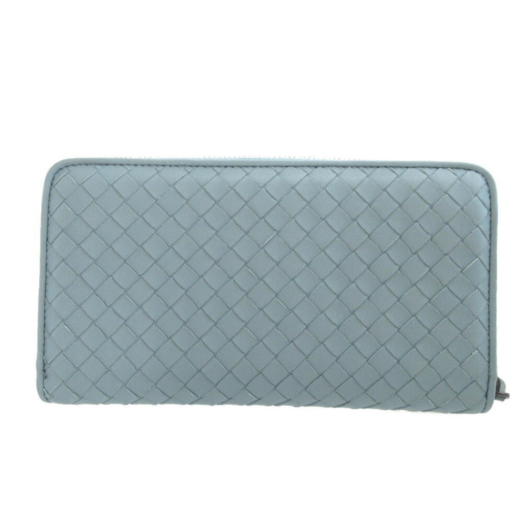 Bottega Veneta Light Blue Leather Long Wallet (Bi-Fold) (Pre-Owned)