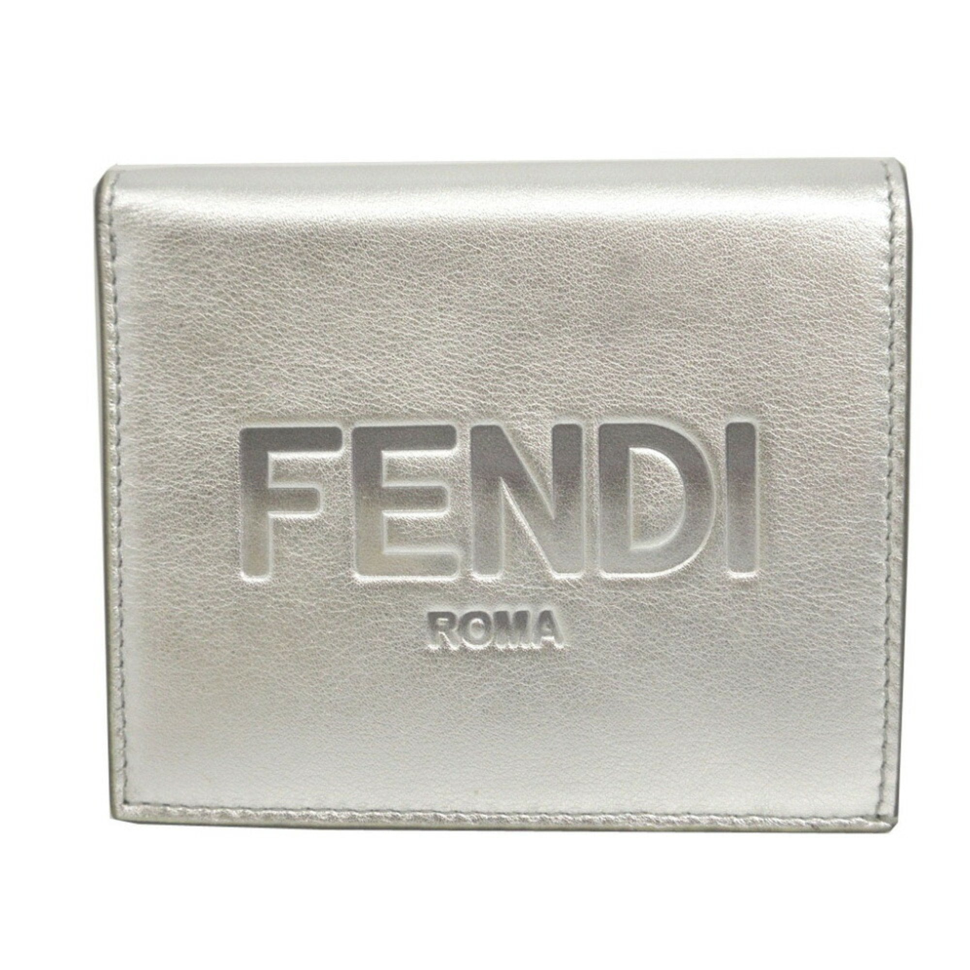 Fendi Silver Leather Wallet (Bi-Fold) (Pre-Owned)