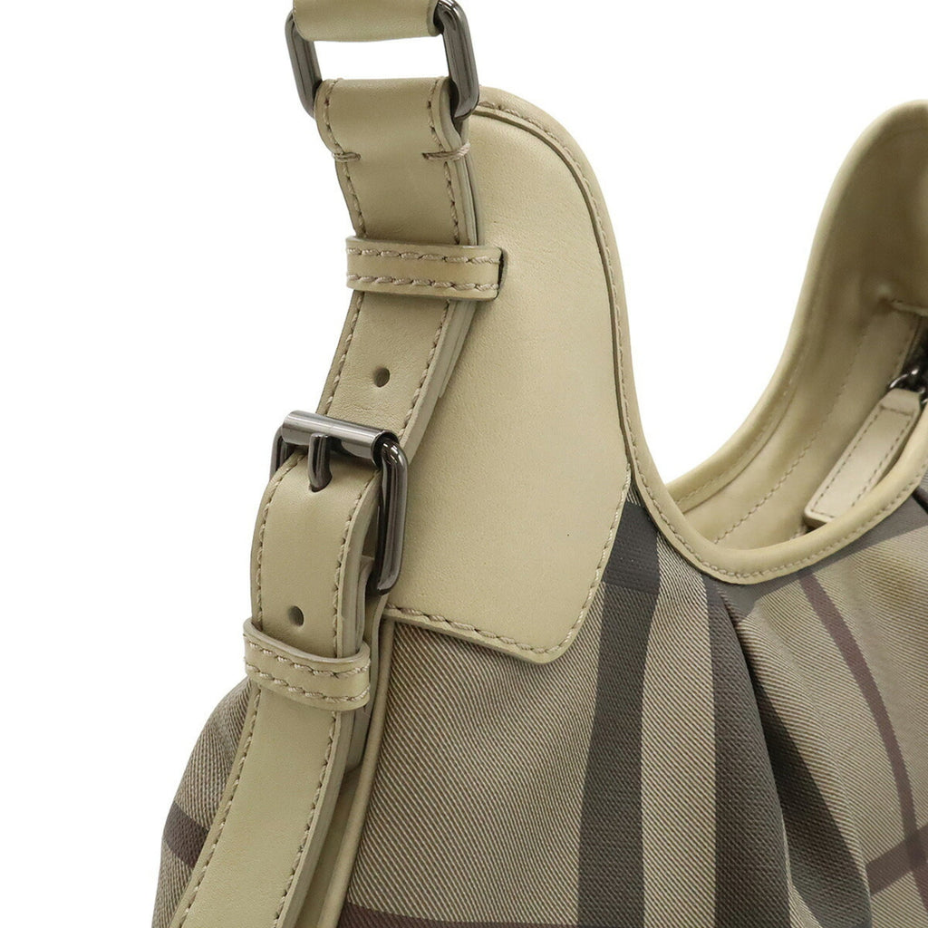 Burberry Brown Grayish Pvc Leather Shoulder Bag (Pre-Owned)