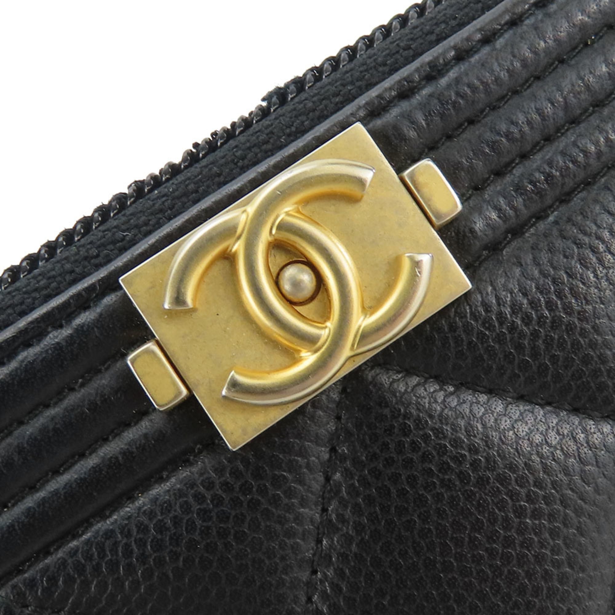 Chanel Black Grained Calfskin Coin Purse/Coin Case (Pre-Owned)