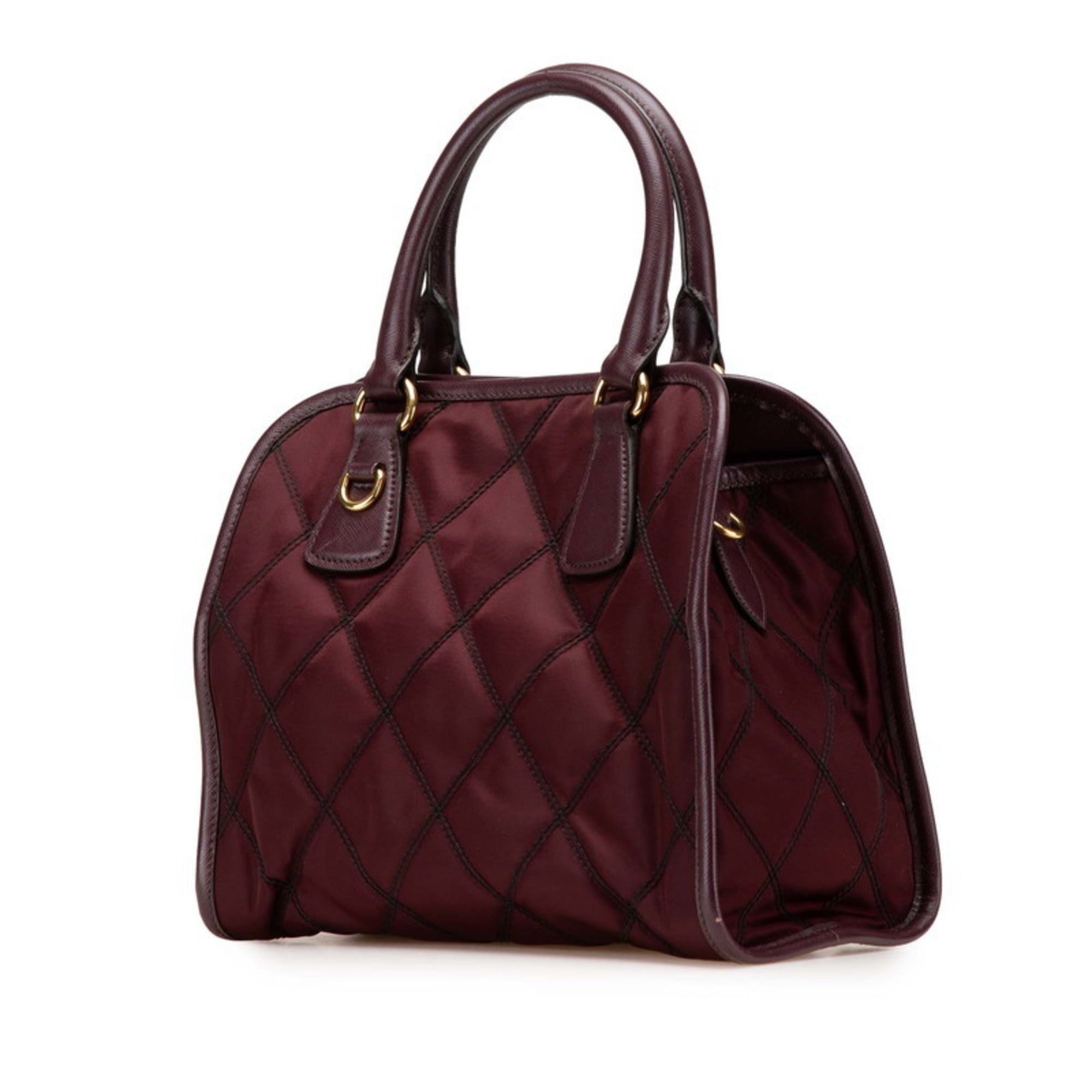 Prada Purple Nylon Leather Handbag Shoulder Bag (Pre-Owned)