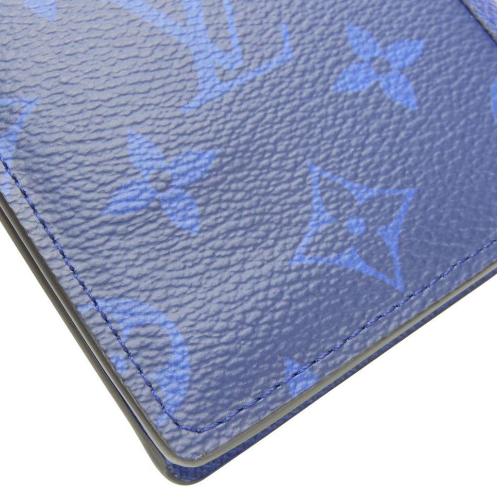Louis Vuitton Blue Cobalt Taiga Leather Monogram Long Wallet (Bi-Fold) (Pre-Owned)