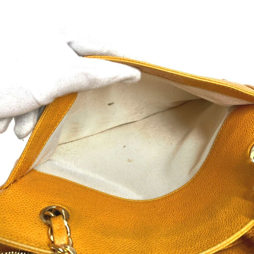 Chanel Yellow Grained Calfskin Shoulder Bag Tote Bag (Pre-Owned)