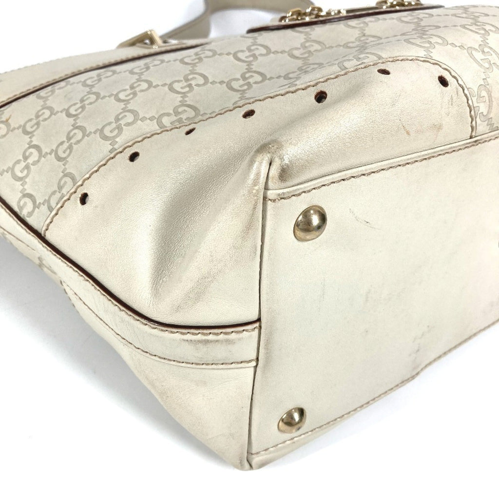 Gucci Off-White Leather Shoulder Bag Tote Bag (Pre-Owned)