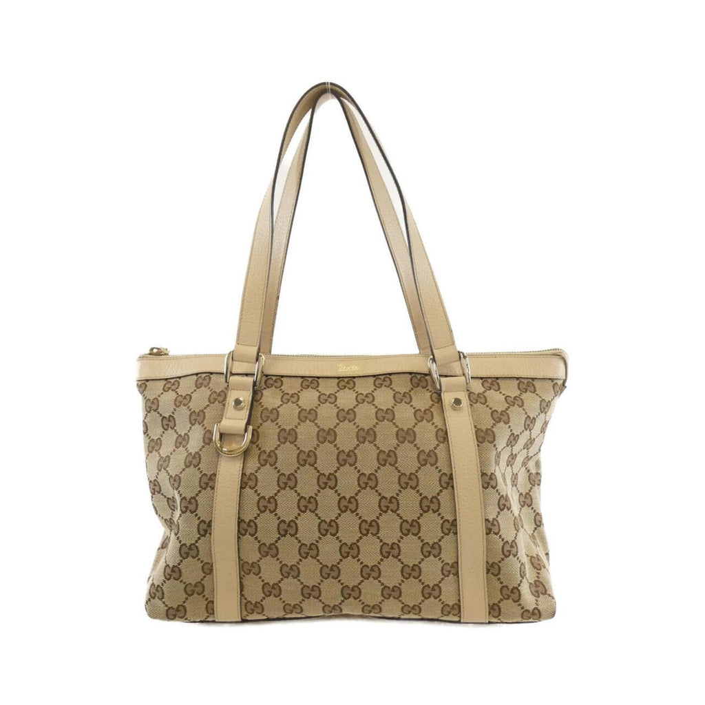 Gucci Beige Gg Canvas Handbag (Pre-Owned)
