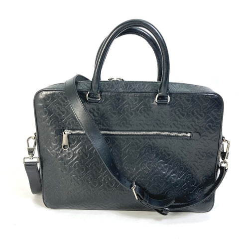 Burberry Black Leather Handbag Shoulder Bag (Pre-Owned)