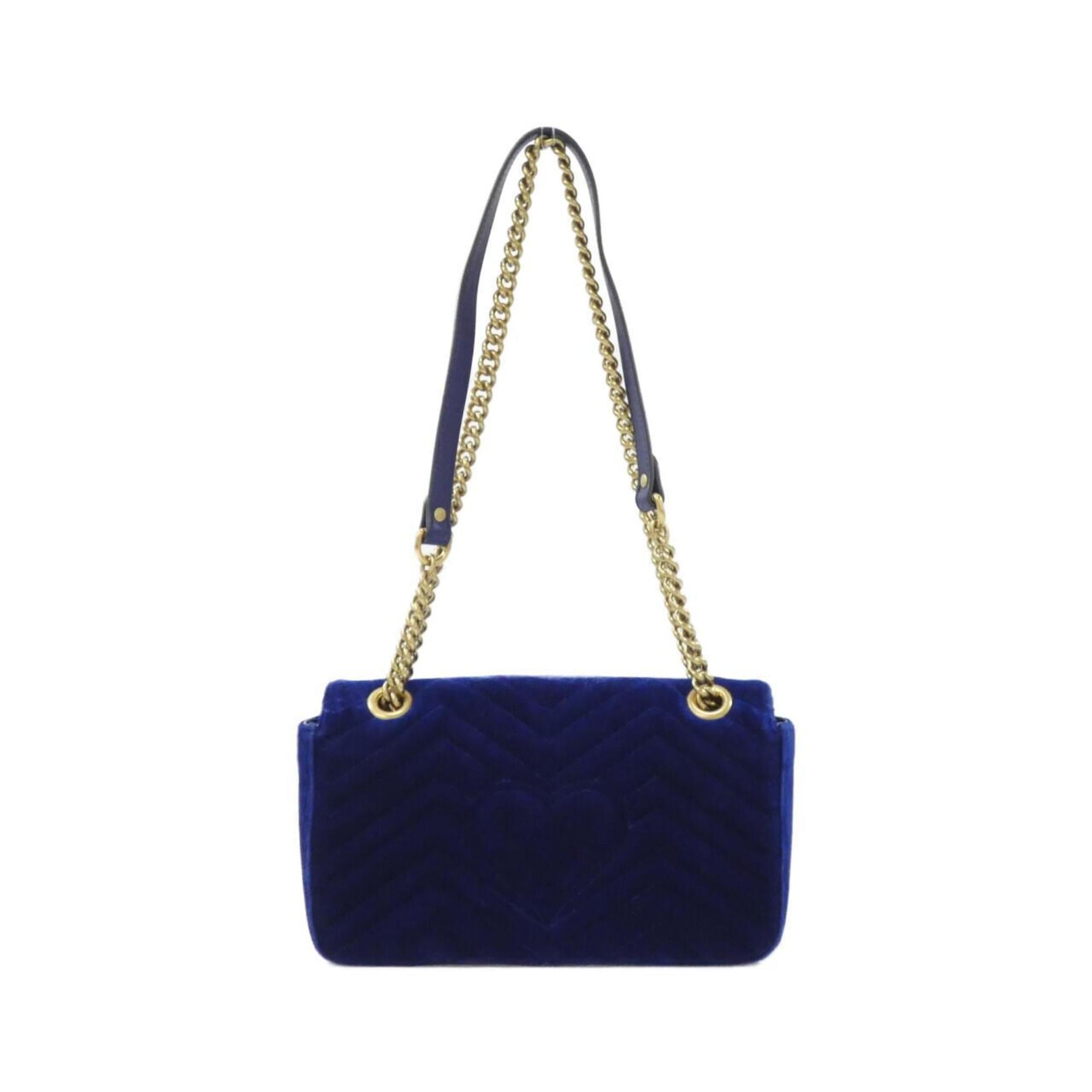 Gucci Blue Velvet Shoulder Bag (Pre-Owned)