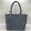Chanel Black Leather Handbag Shoulder Bag Tote Bag (Pre-Owned)