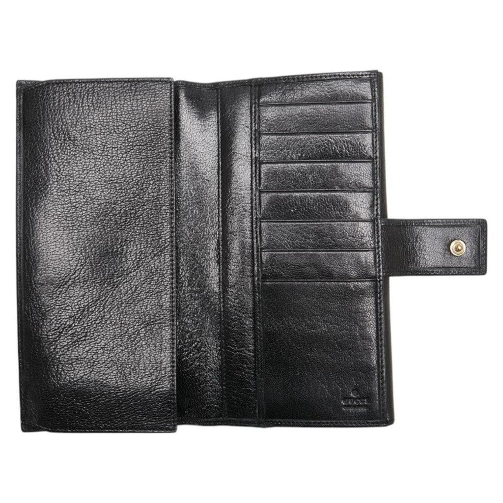 Gucci Black Green Leather Coin Purse/Coin Case (Pre-Owned)