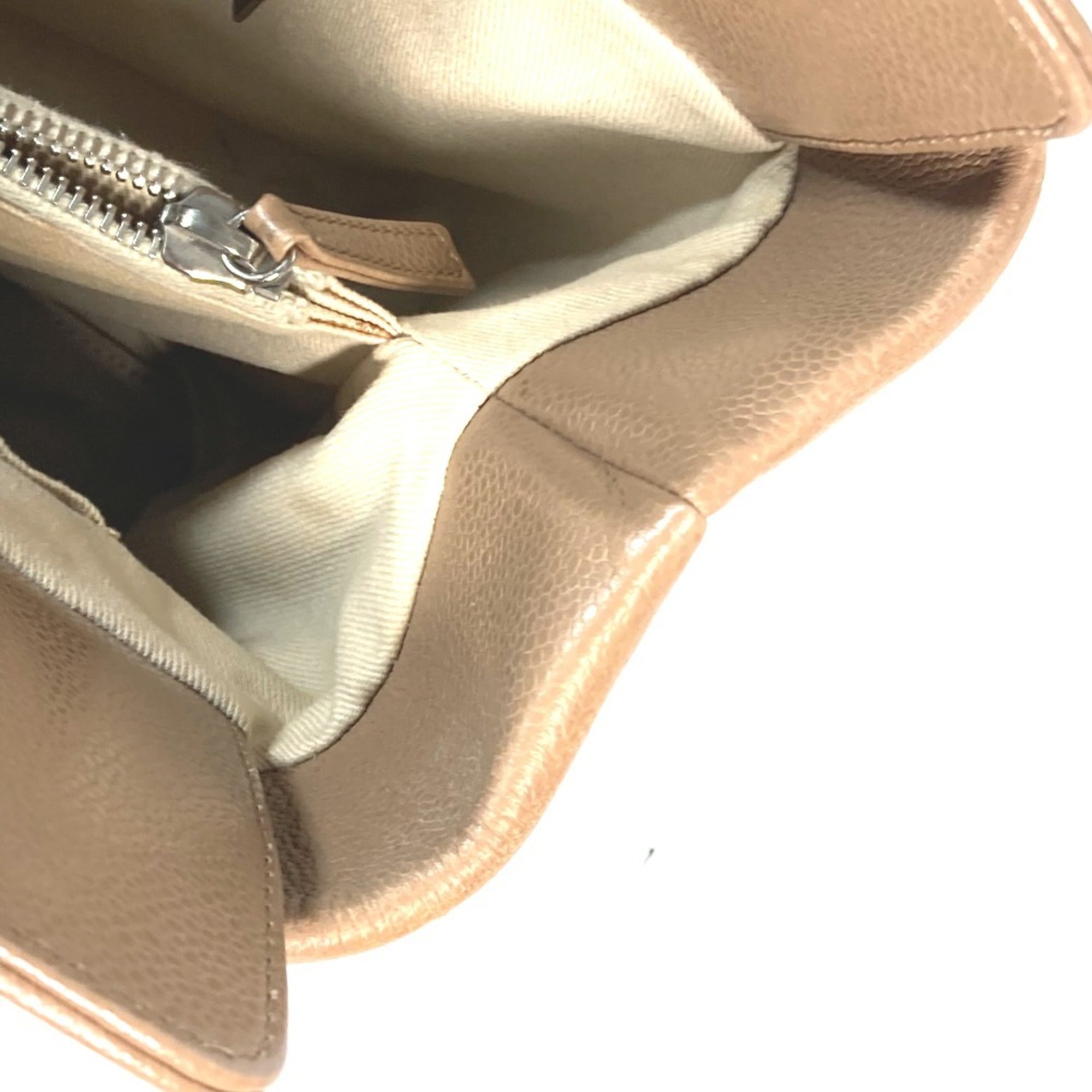 Chanel Beige Grained Calfskin Shoulder Bag Tote Bag (Pre-Owned)
