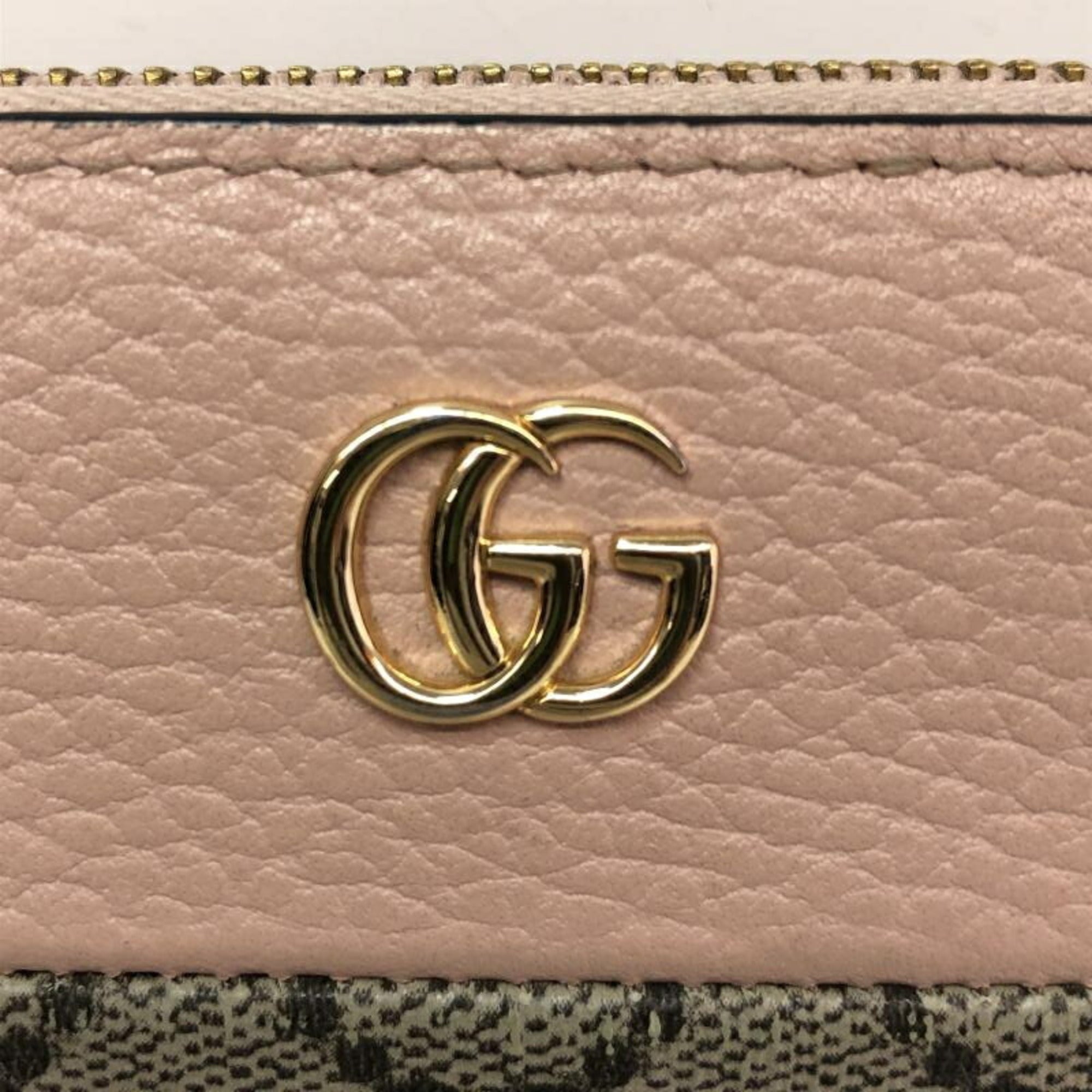 Gucci Pink Gg Canvas Long Wallet (Bi-Fold) (Pre-Owned)