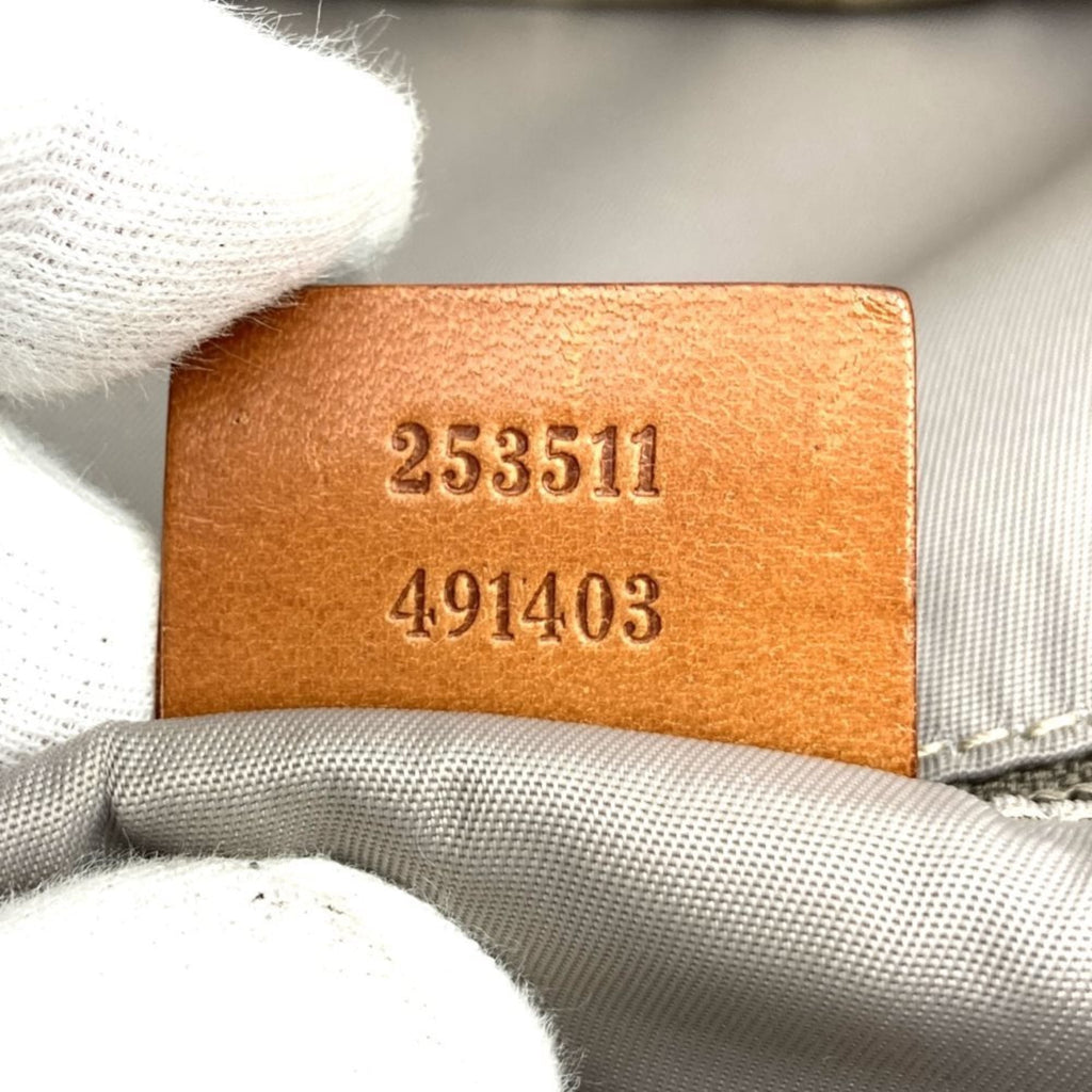 Gucci Sherry Line Beige Polyester Leather Tote Bag (Pre-Owned)