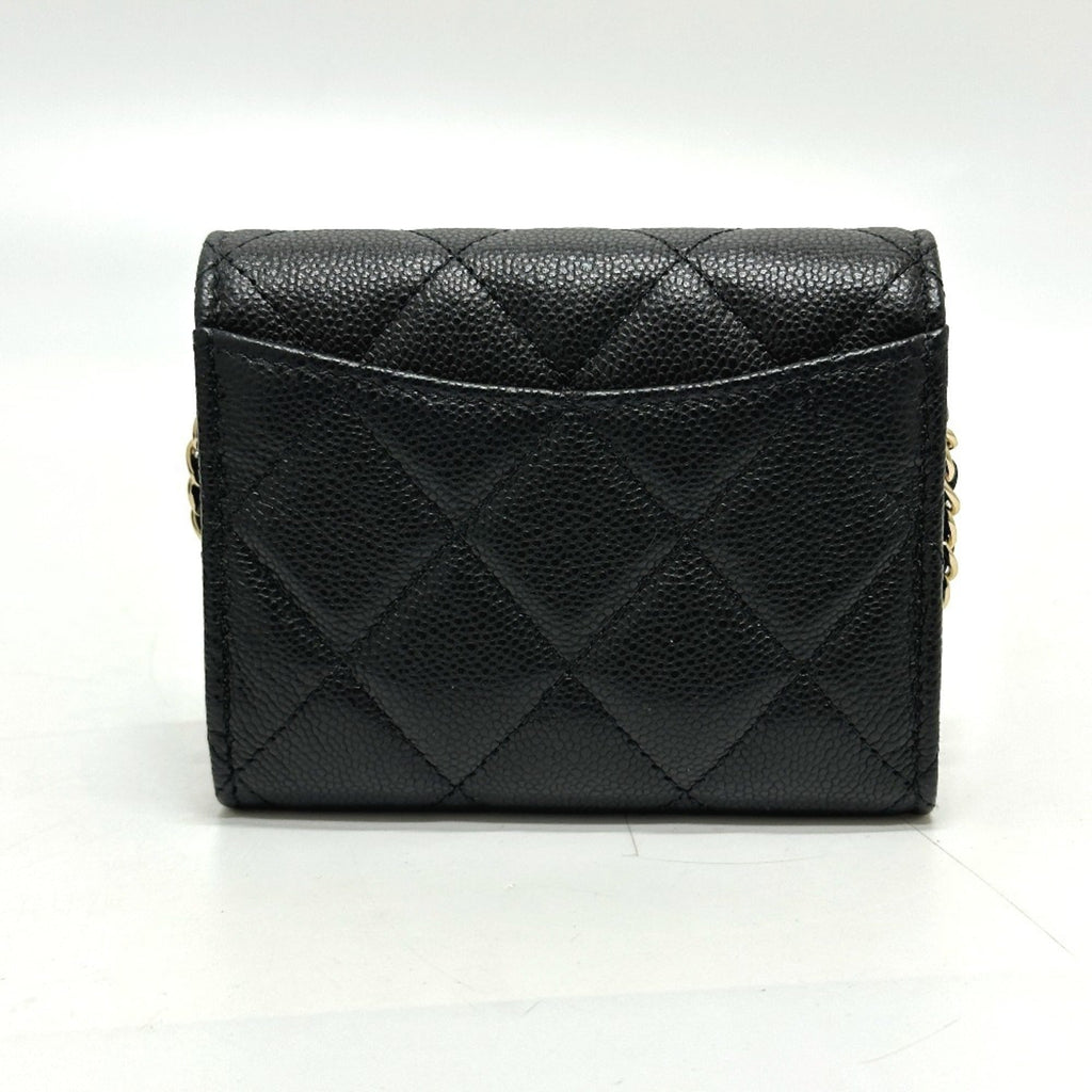 Chanel Black Grained Calfskin Coin Purse/Coin Case (Pre-Owned)