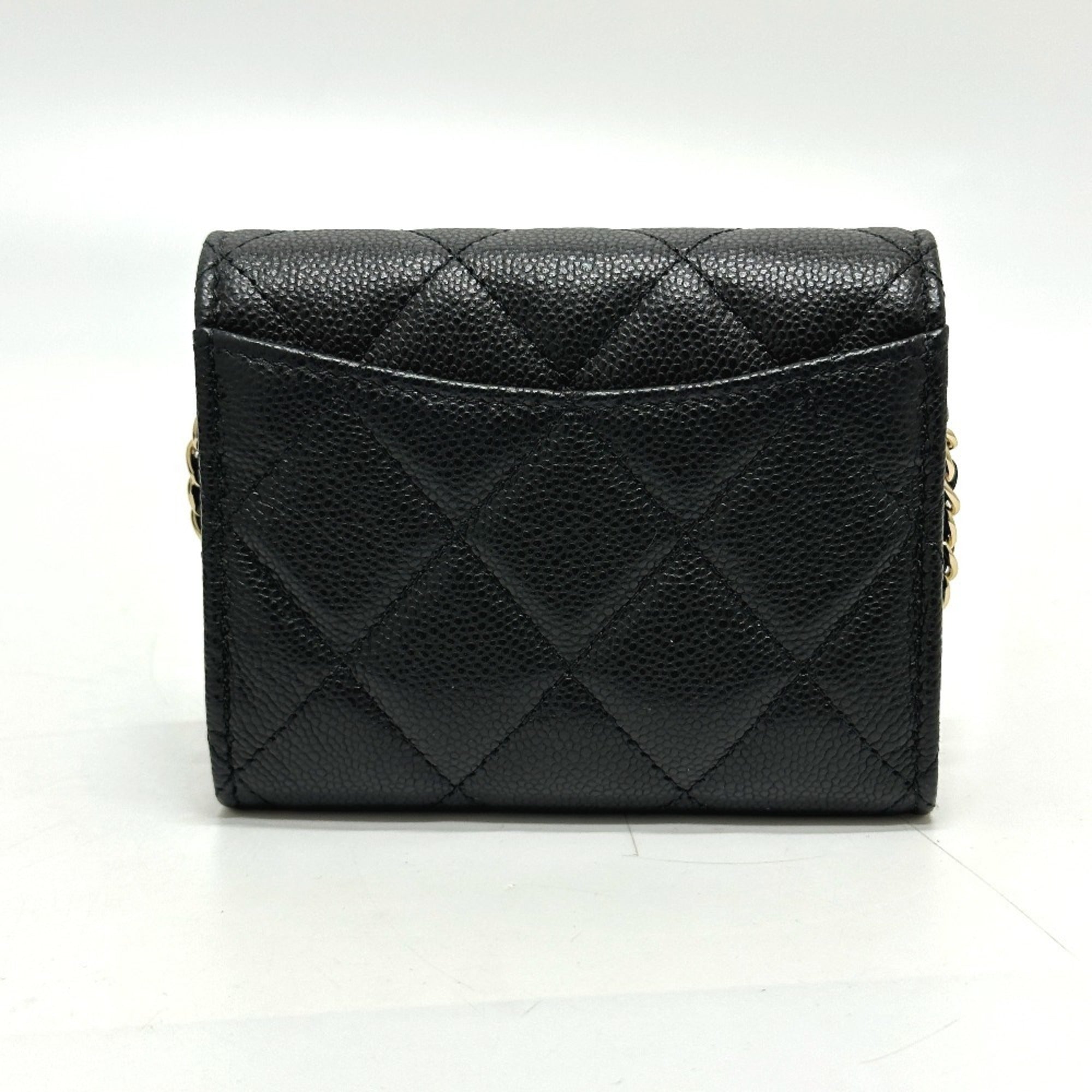 Chanel Black Grained Calfskin Coin Purse/Coin Case (Pre-Owned)