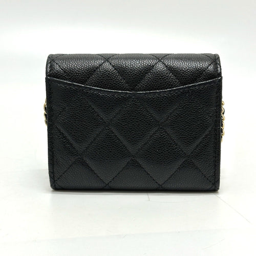 Chanel Black Grained Calfskin Coin Purse/Coin Case (Pre-Owned)
