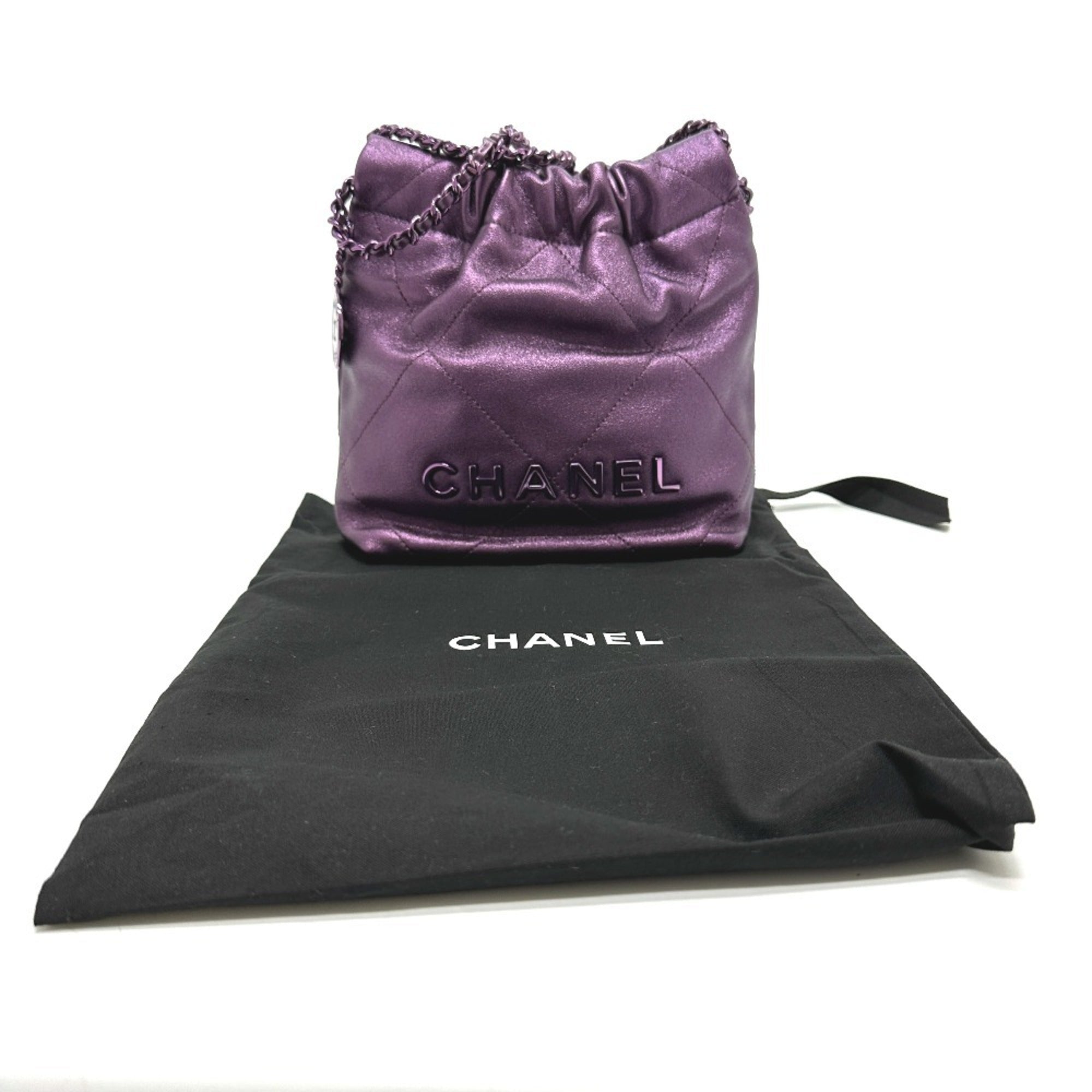 Chanel Purple Leather Shoulder Bag (Pre-Owned)