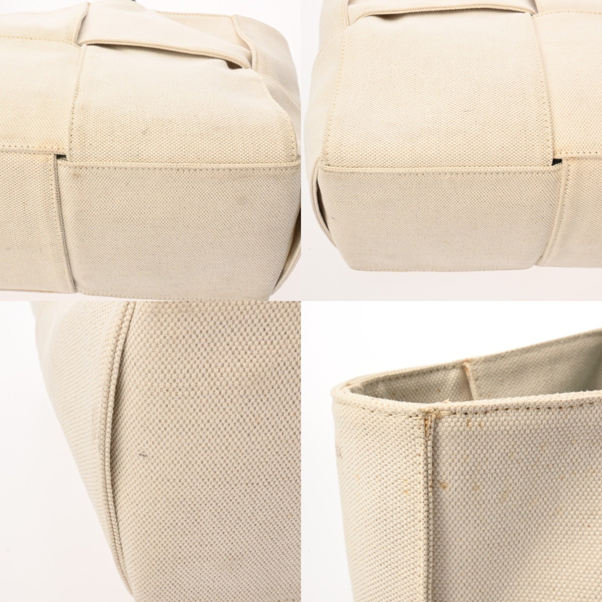 Bottega Veneta Ivory Canvas Tote Bag (Pre-Owned)