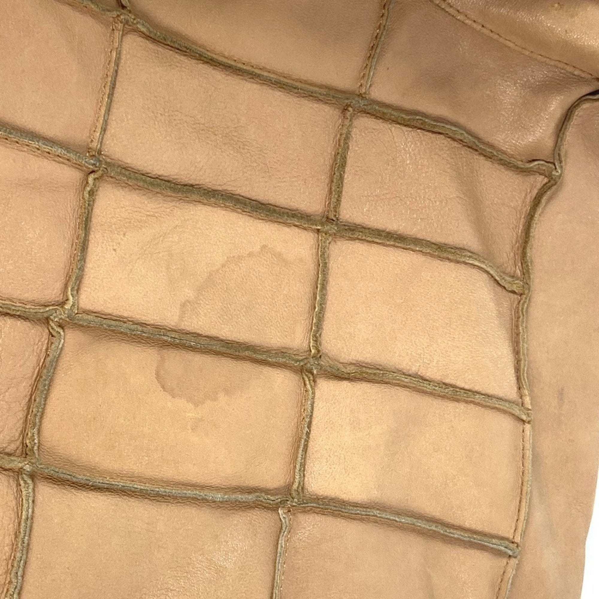 Chanel Beige Leather Shoulder Bag Tote Bag (Pre-Owned)