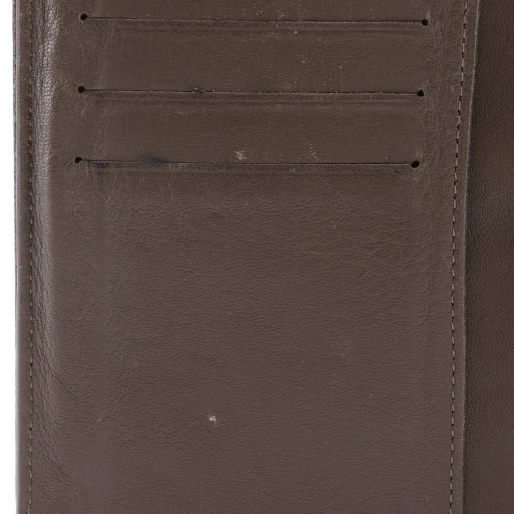 Chanel Bronze Leather Long Wallet (Bi-Fold) (Pre-Owned)