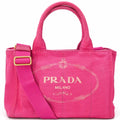 Prada Pink Canvas Handbag Shoulder Bag (Pre-Owned)