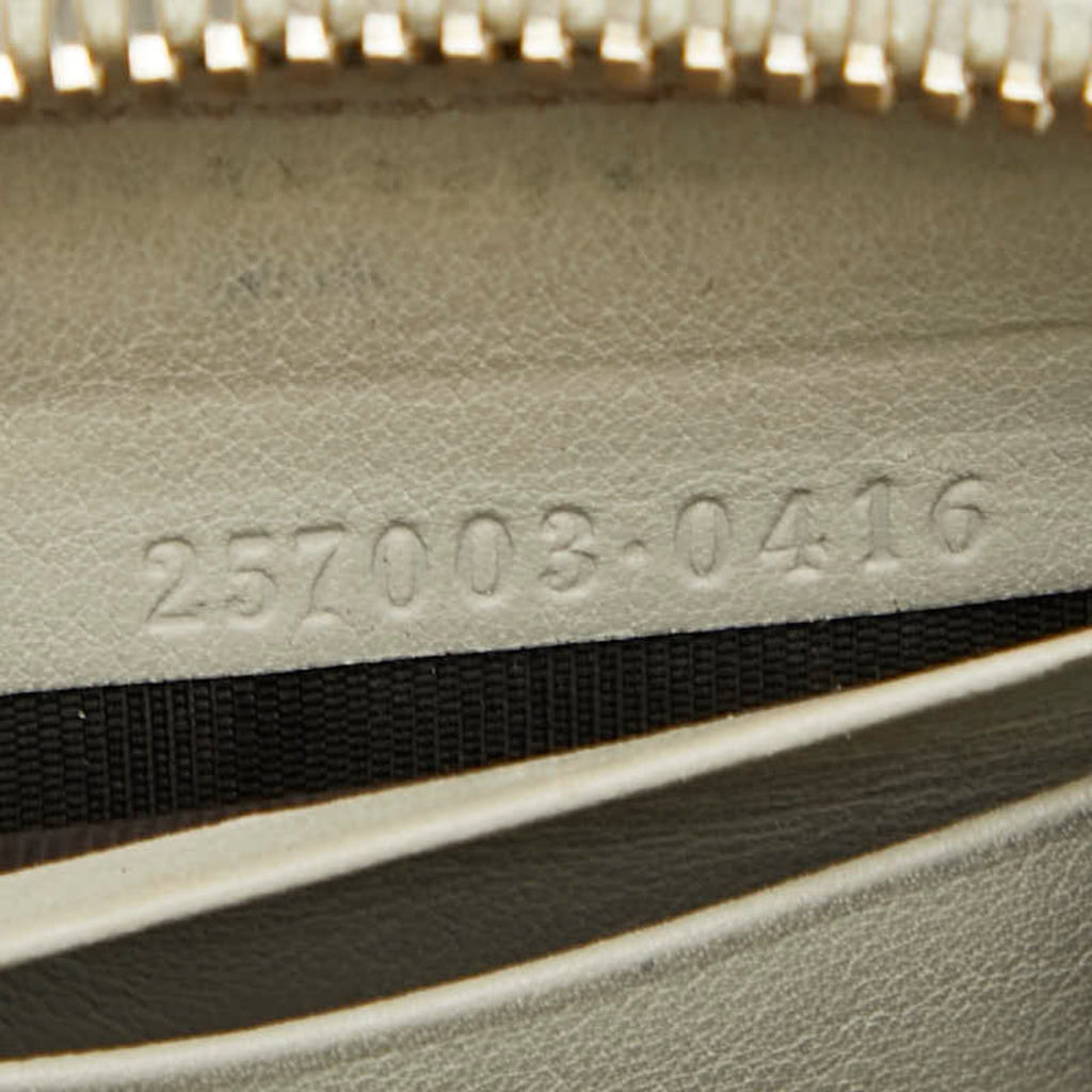 Gucci Beige Multi-Color Canvas Leather Long Wallet (Bi-Fold) (Pre-Owned)